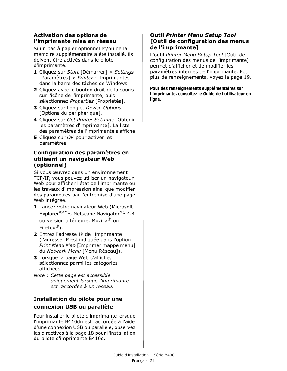 Oki B430DN User Manual | Page 21 / 48