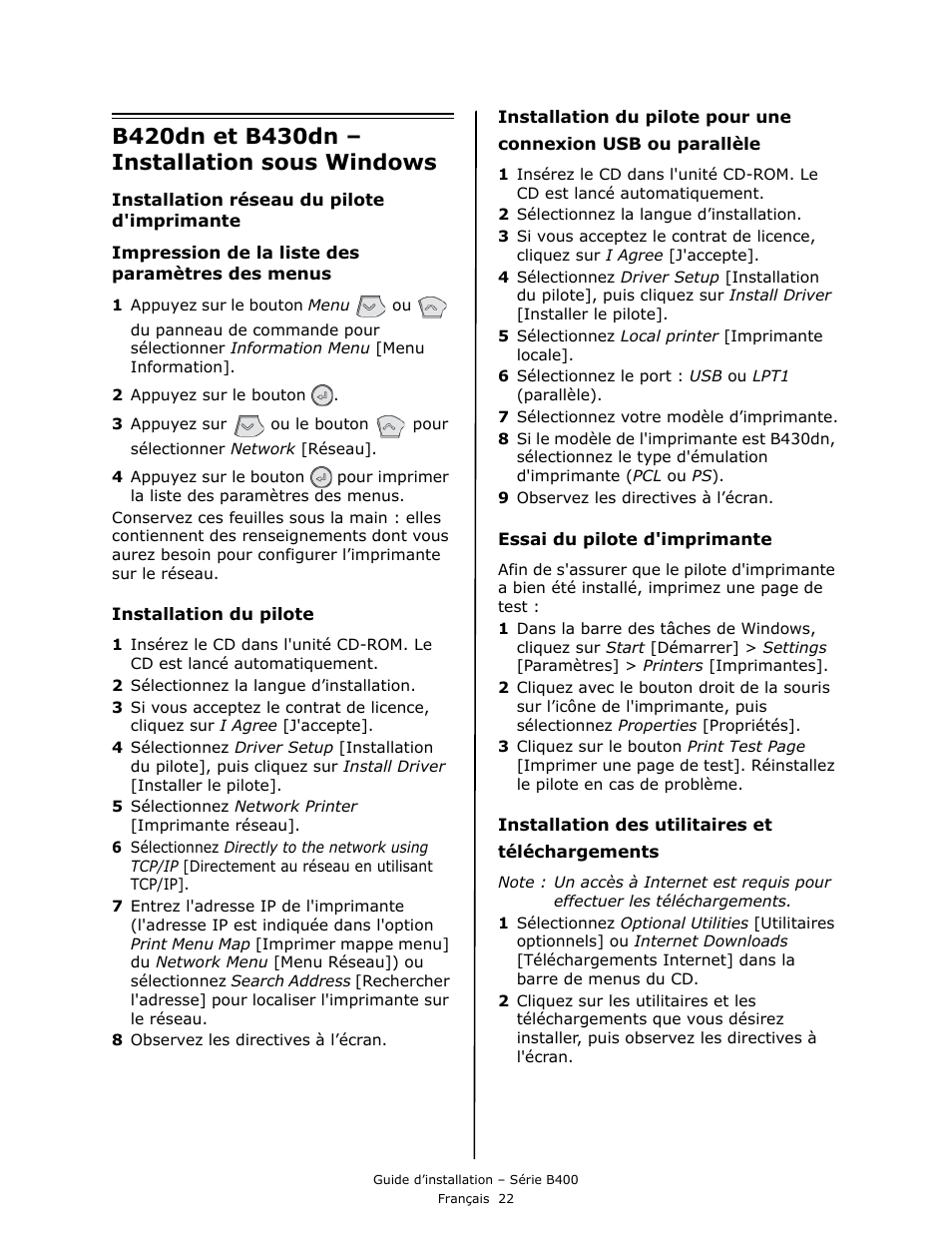 Oki B430DN User Manual | Page 22 / 48