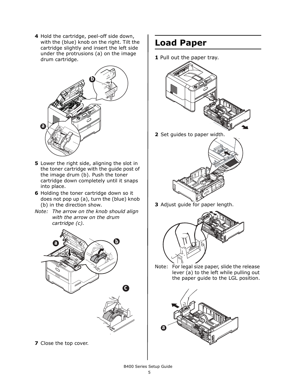 Load paper | Oki B430DN User Manual | Page 5 / 48