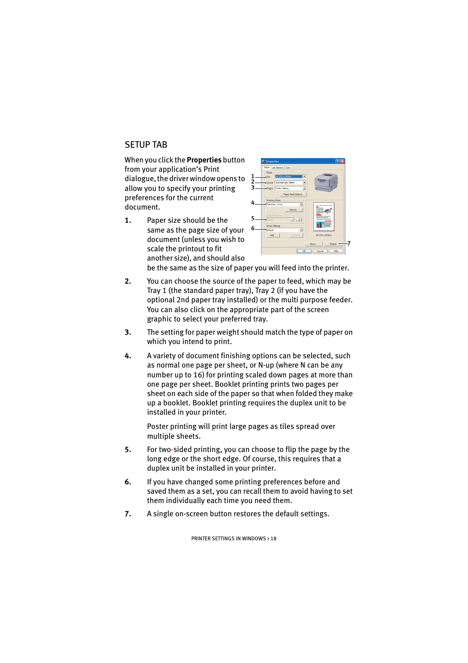 Setup tab | Oki C 5200n User Manual | Page 18 / 82