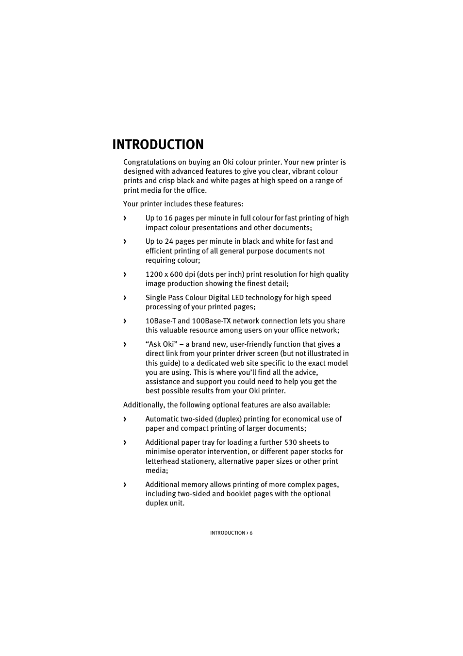 Introduction | Oki C 5200n User Manual | Page 6 / 82