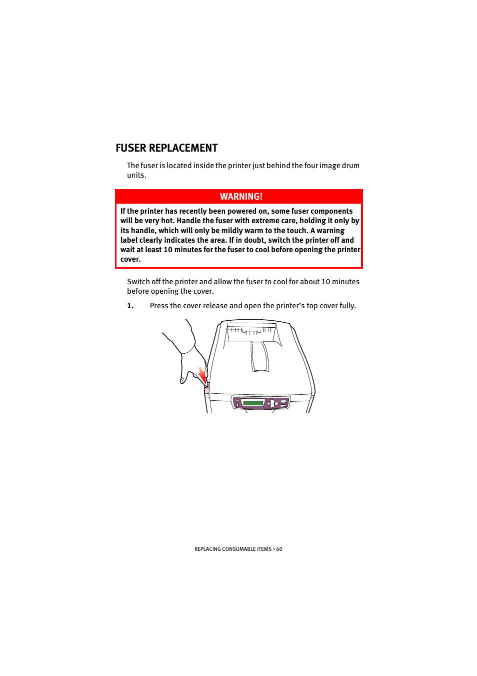 Fuser replacement | Oki C 5200n User Manual | Page 60 / 82