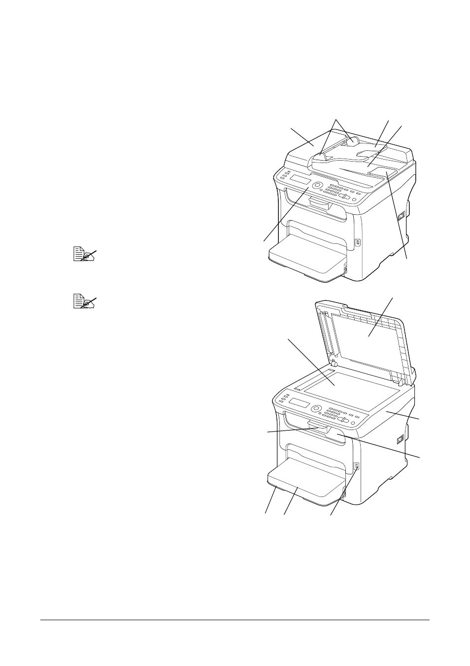 Part names, Front view | Oki MC160n User Manual | Page 8 / 101