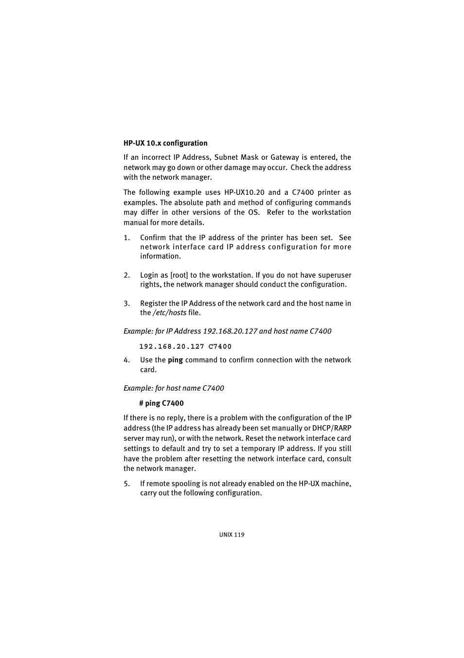 Hp-ux 10.x configuration | Oki 7300e User Manual | Page 120 / 141