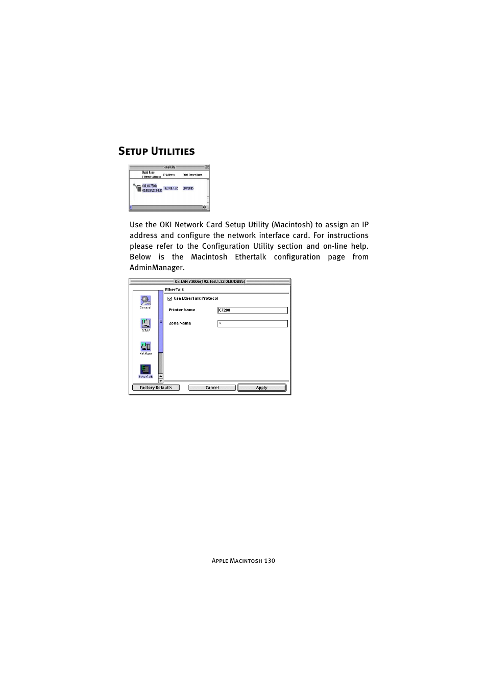 Setup utilities | Oki 7300e User Manual | Page 131 / 141