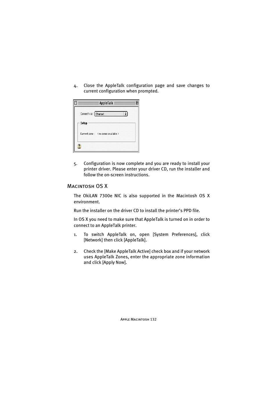 Macintosh os x | Oki 7300e User Manual | Page 133 / 141