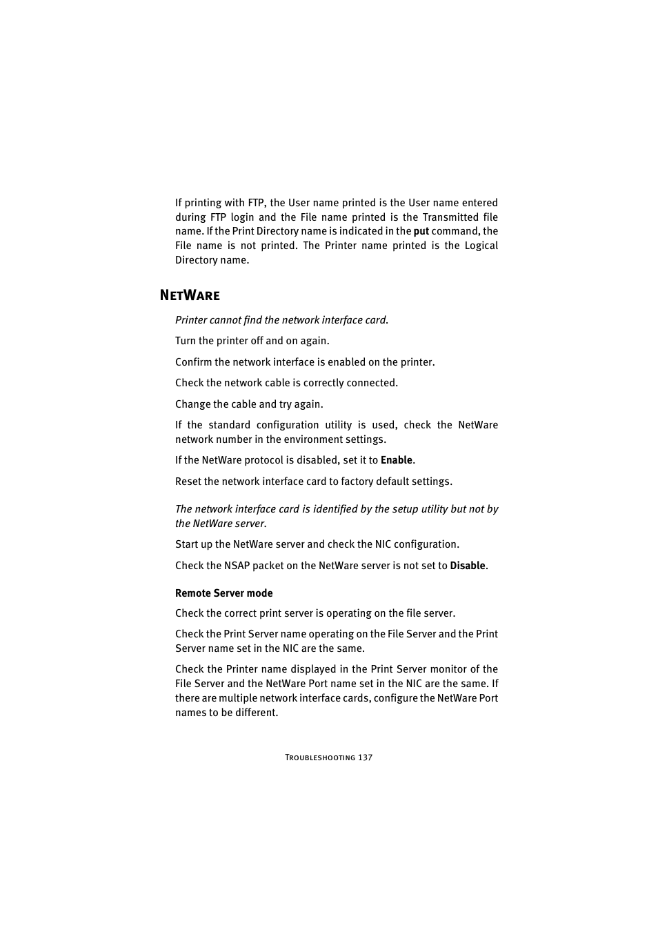 Netware, Remote server mode | Oki 7300e User Manual | Page 138 / 141