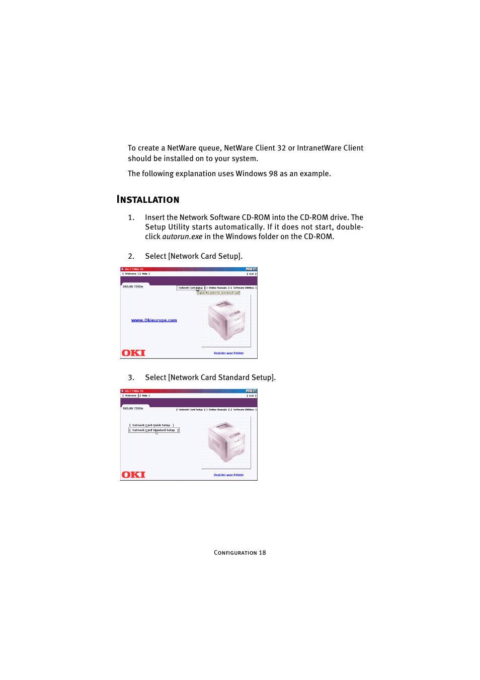 Installation | Oki 7300e User Manual | Page 19 / 141