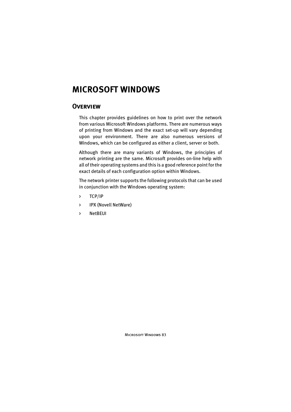 Microsoft windows, Overview | Oki 7300e User Manual | Page 84 / 141