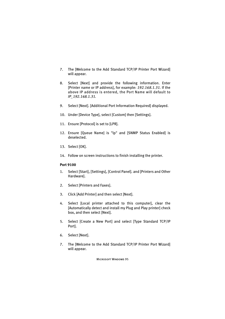 Port 9100 | Oki 7300e User Manual | Page 96 / 141