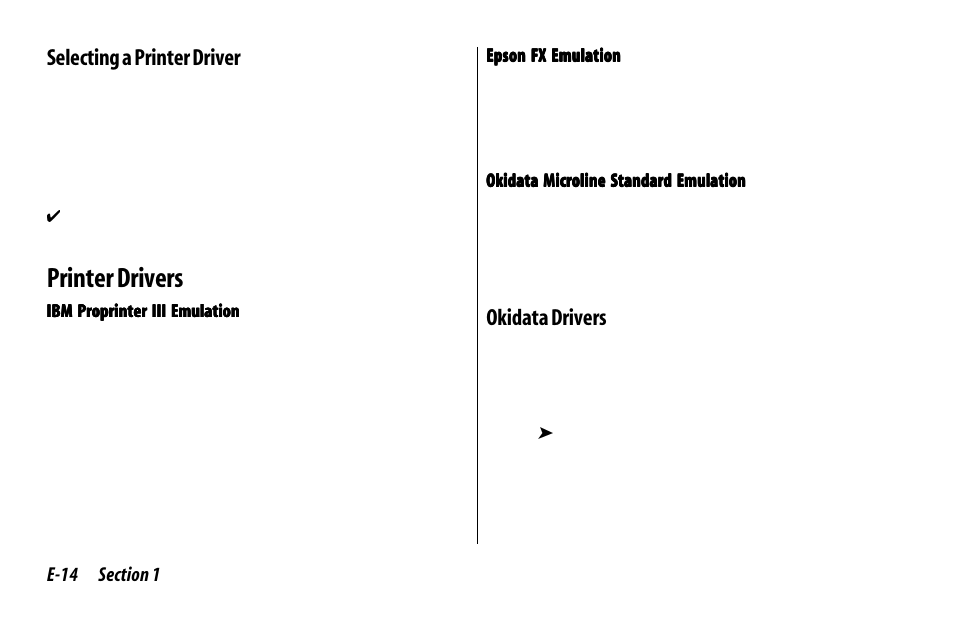 Selecting a printer driver, Printer drivers, Okidata drivers | Oki 520 User Manual | Page 21 / 68