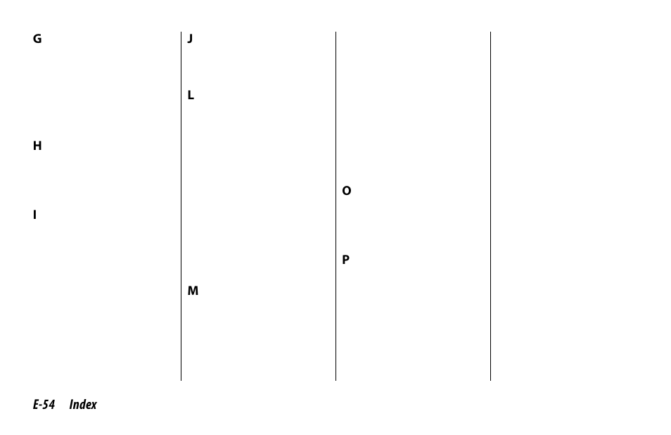 E-54 index | Oki 520 User Manual | Page 61 / 68