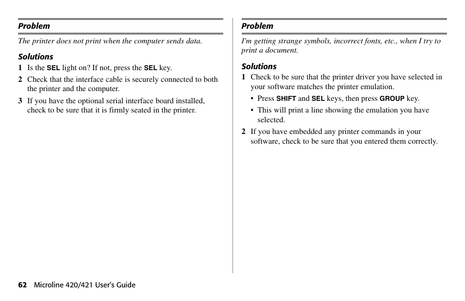 Oki 80 Series User Manual | Page 62 / 97