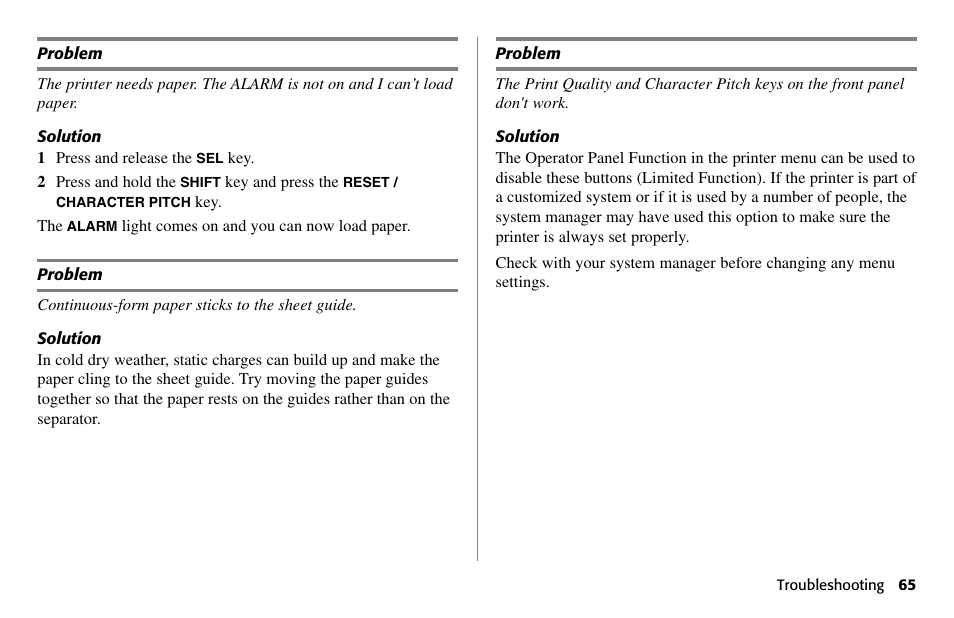 Oki 80 Series User Manual | Page 65 / 97