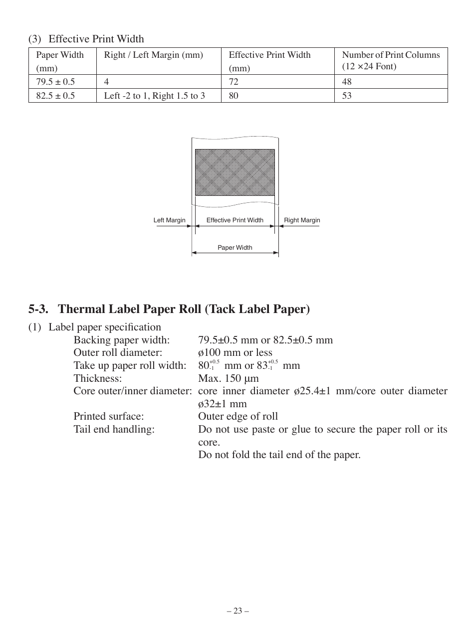 3. thermal label paper roll (tack label paper) | Oki Pos 407II User Manual | Page 27 / 65