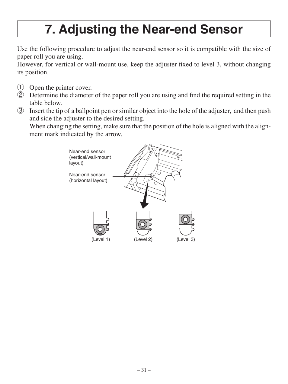 Adjusting the near-end sensor | Oki Pos 407II User Manual | Page 35 / 65