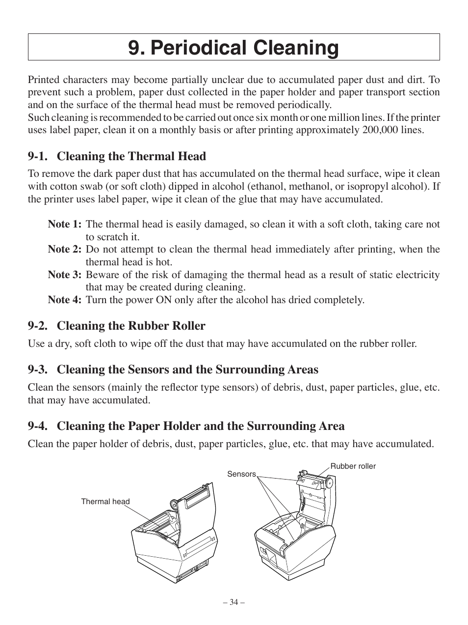 Periodical cleaning | Oki Pos 407II User Manual | Page 38 / 65