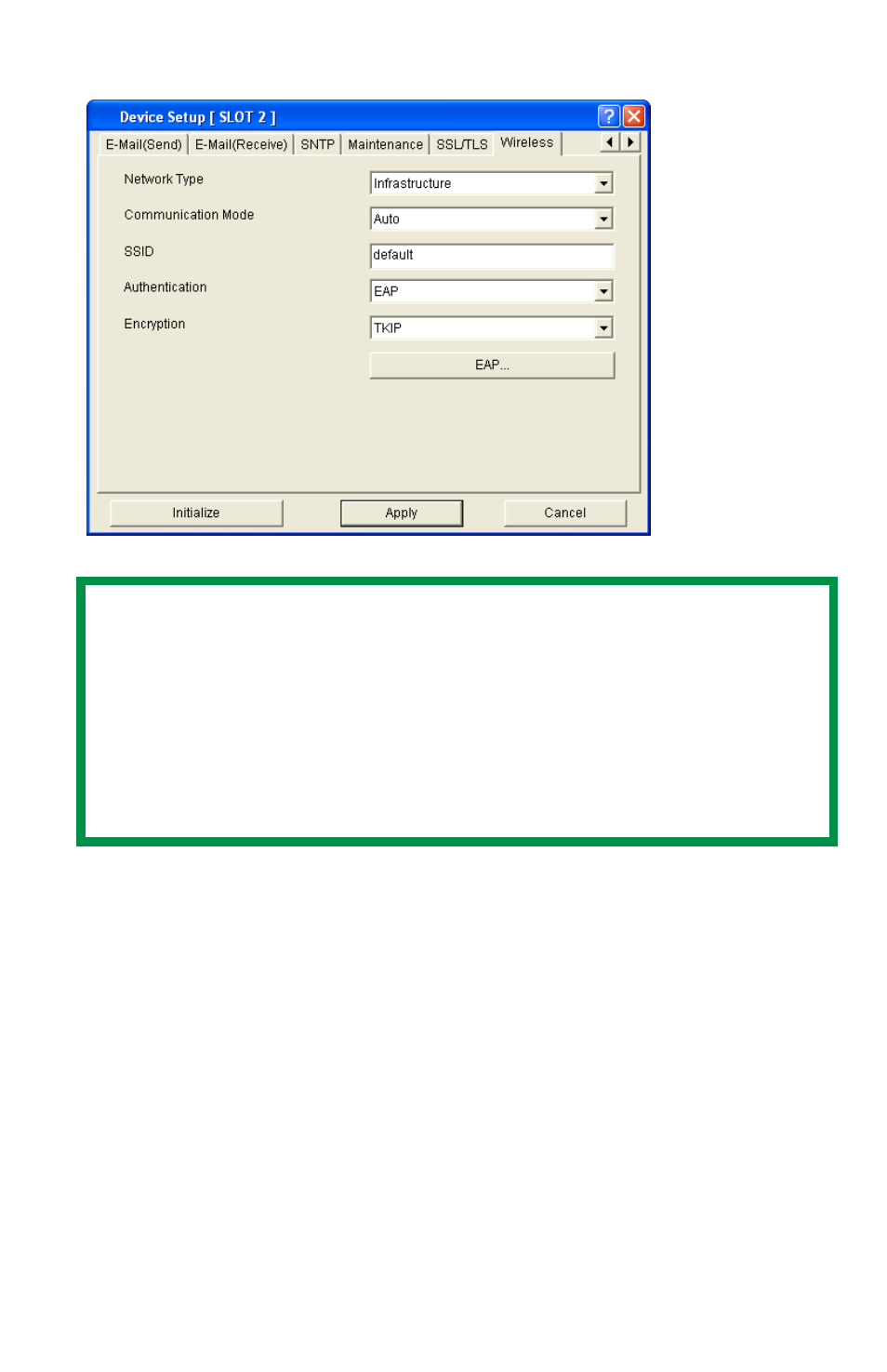 Setting up eap using adminmanager | Oki LAN 510W User Manual | Page 34 / 44