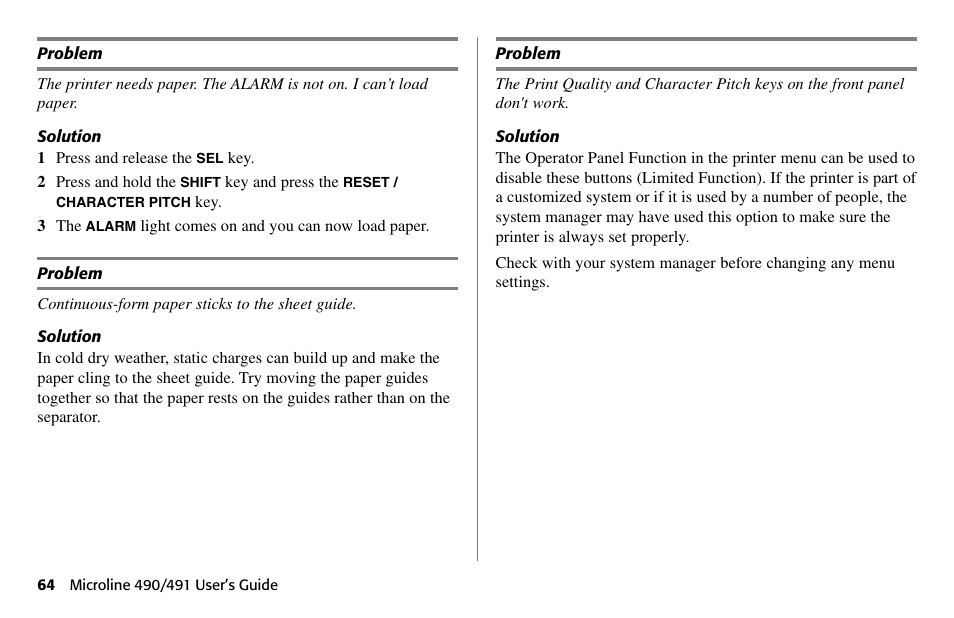 Oki 490 User Manual | Page 64 / 94