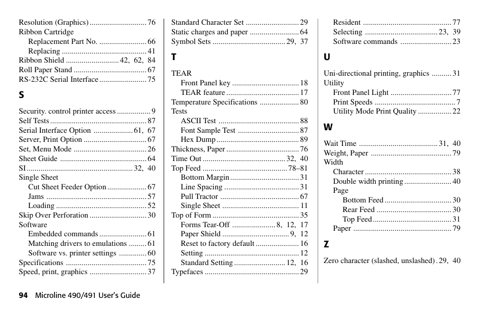 Oki 490 User Manual | Page 94 / 94