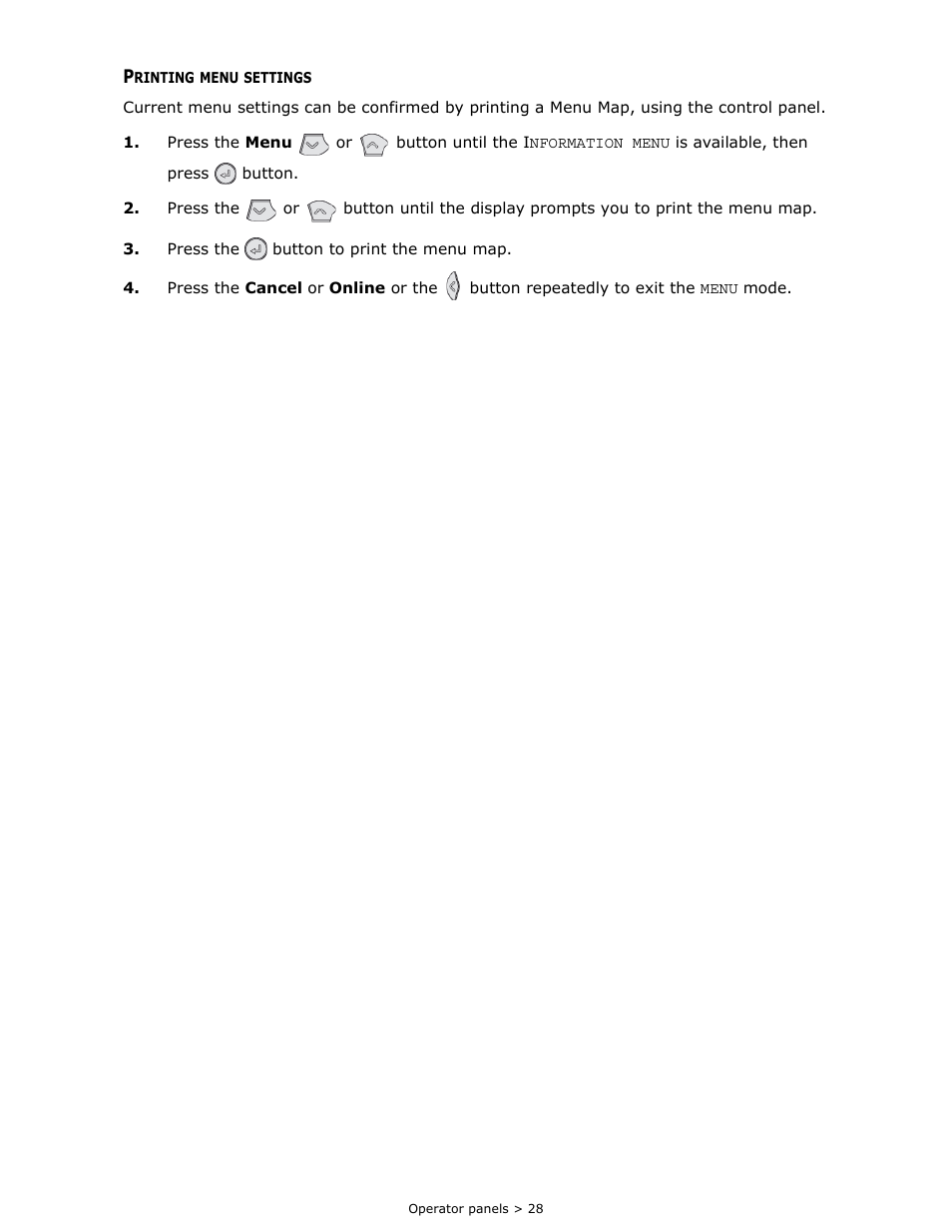 Printing menu settings | Oki B 410dn User Manual | Page 28 / 84