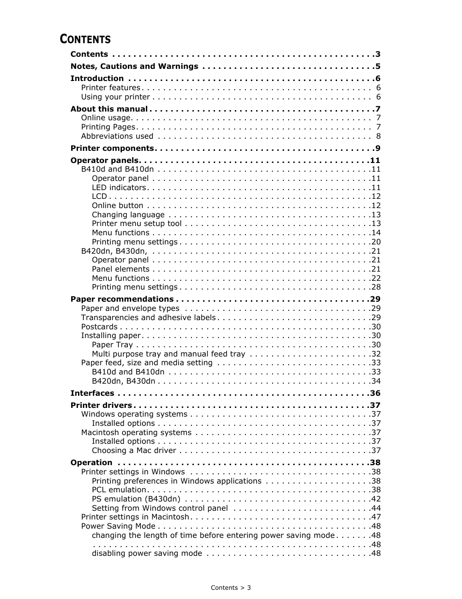 Oki B 410dn User Manual | Page 3 / 84