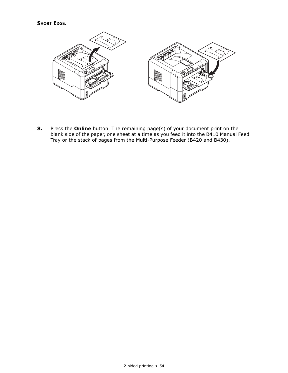 Short edge | Oki B 410dn User Manual | Page 54 / 84