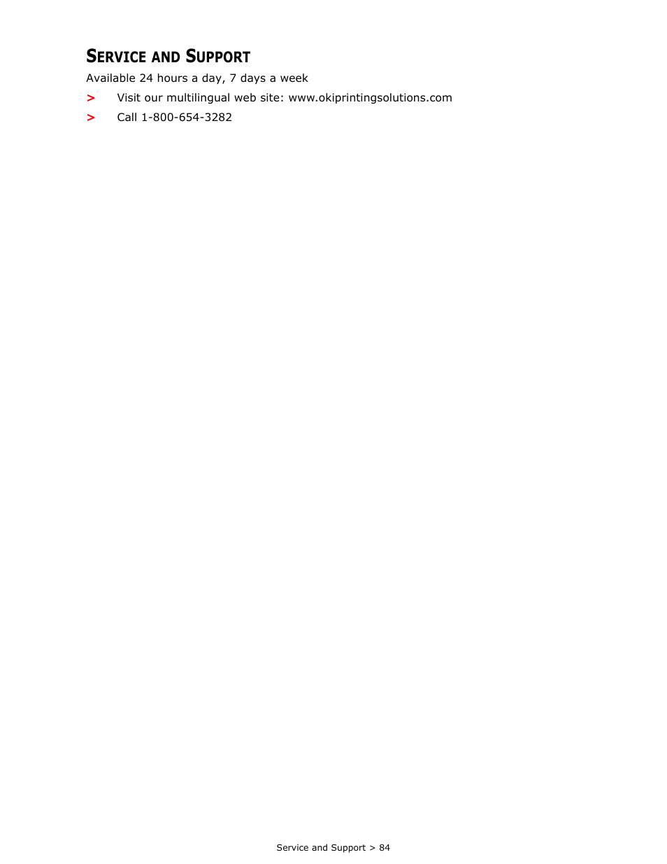 Service and support | Oki B 410dn User Manual | Page 84 / 84