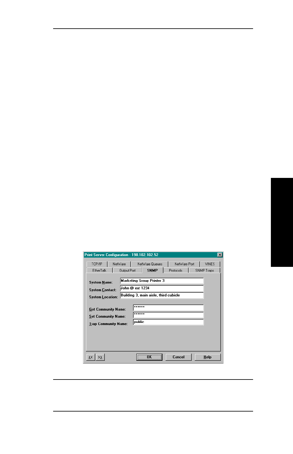 Snmp configuration options | Oki 6120i User Manual | Page 62 / 219