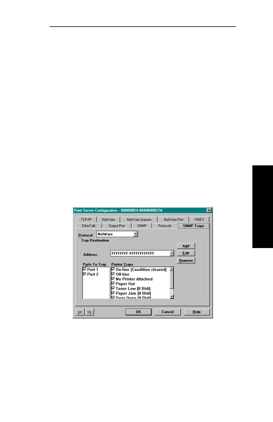 Snmp traps configuration | Oki 6120i User Manual | Page 64 / 219