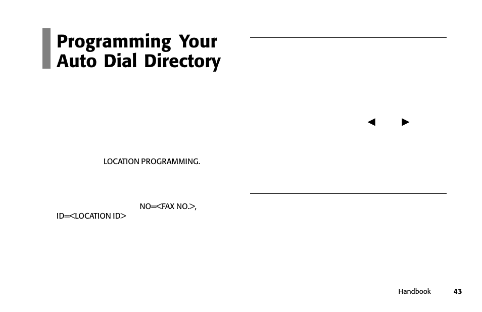 Overview programming your auto dial directory | Oki 84 User Manual | Page 50 / 99