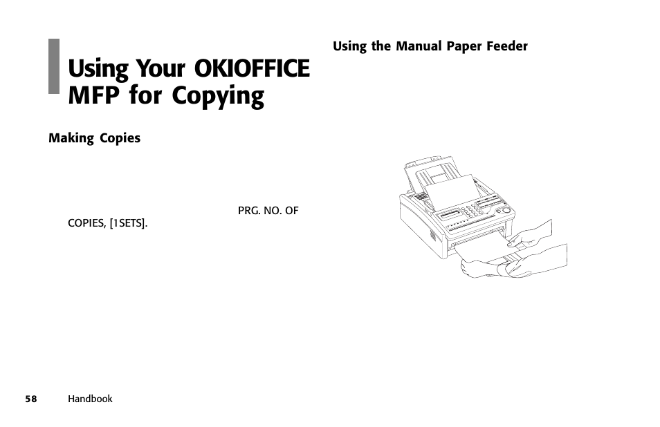 Overview using your okioffice mfp for copying | Oki 84 User Manual | Page 65 / 99