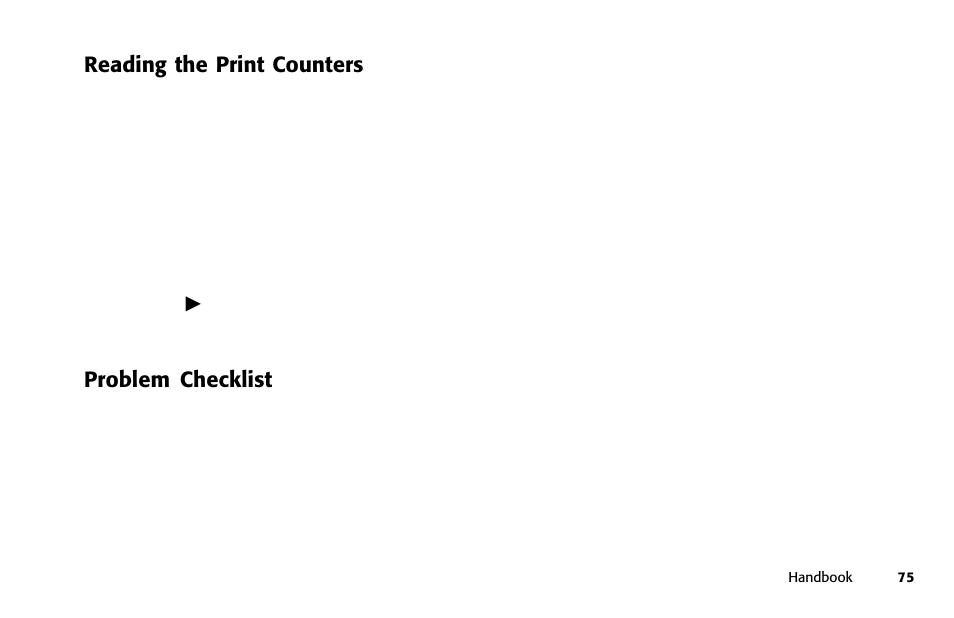 Reading the print counters, Problem checklist | Oki 84 User Manual | Page 82 / 99
