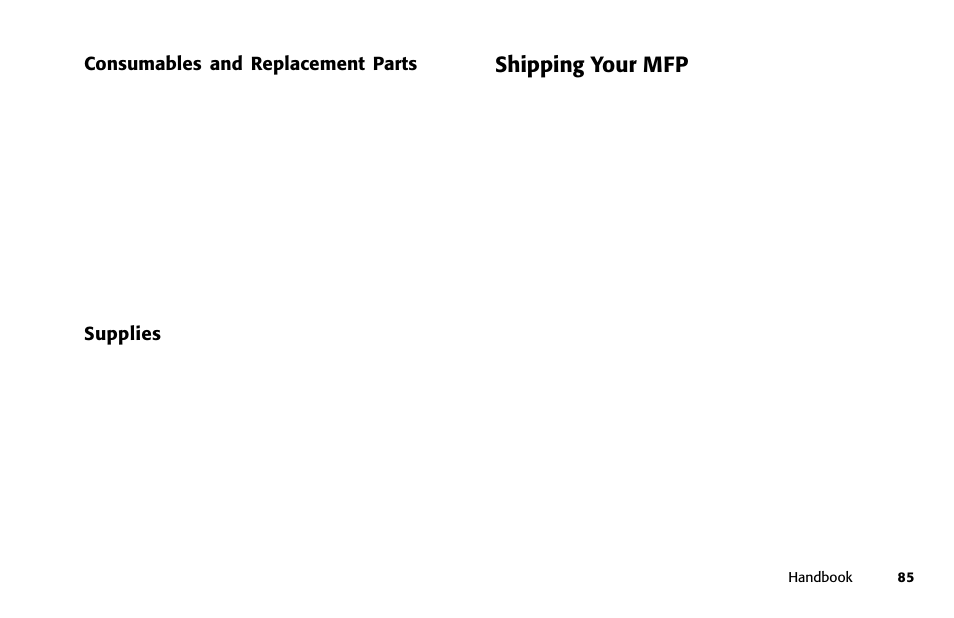 Shipping your mfp | Oki 84 User Manual | Page 92 / 99