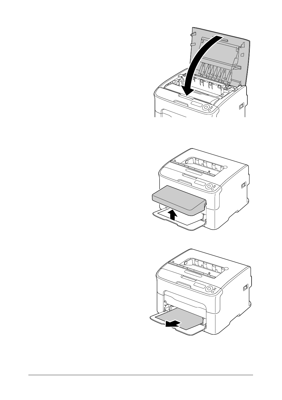 Clearing a media misfeed from tray 1 | Oki C 130n User Manual | Page 133 / 172