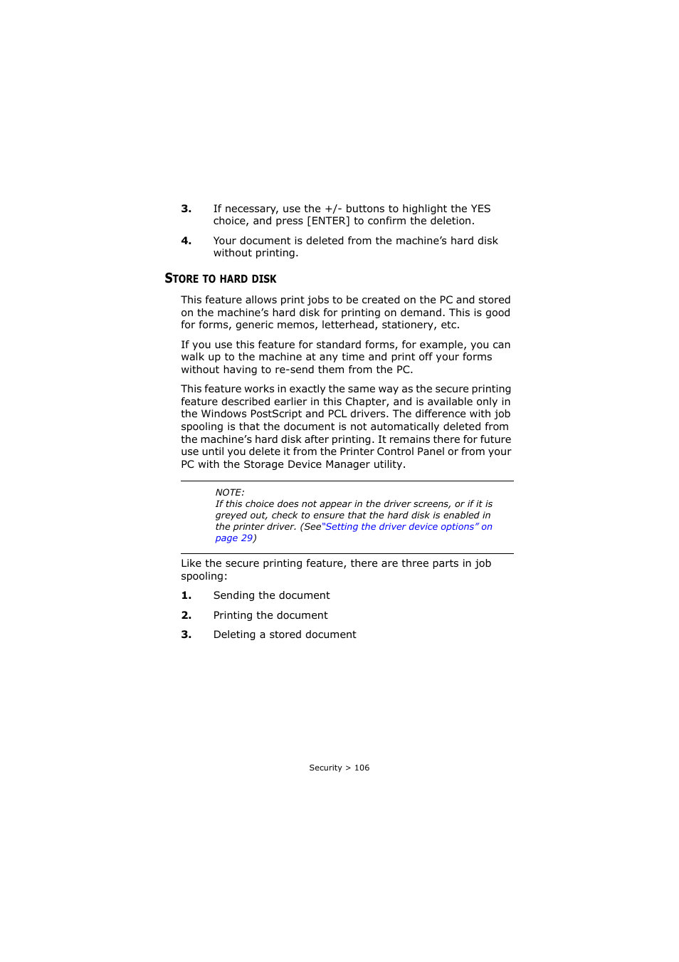 Store to hard disk | Oki C8800 User Manual | Page 106 / 179