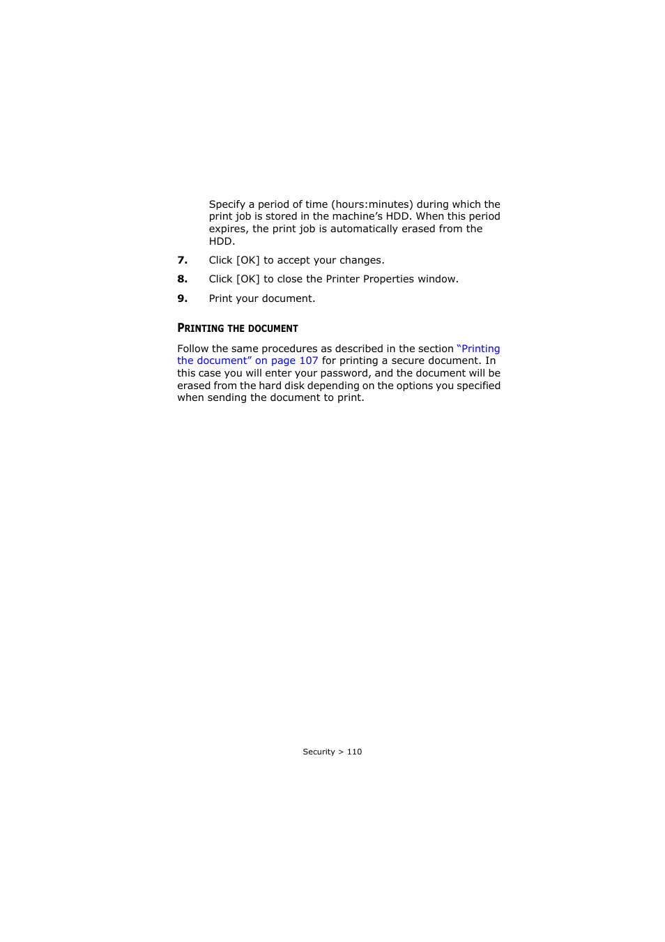 Printing the document | Oki C8800 User Manual | Page 110 / 179