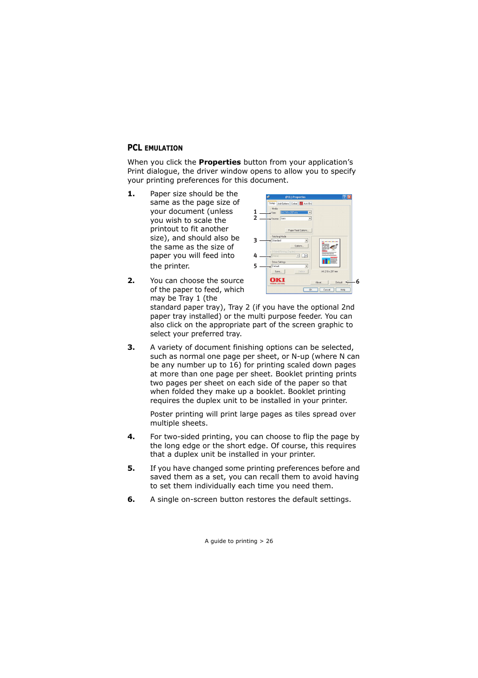 Pcl emulation | Oki C8800 User Manual | Page 26 / 179