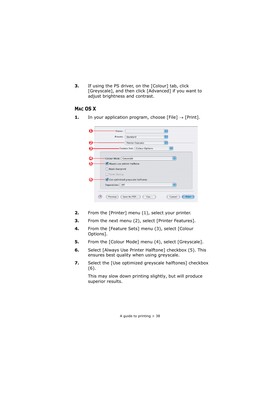 Mac os x | Oki C8800 User Manual | Page 38 / 179