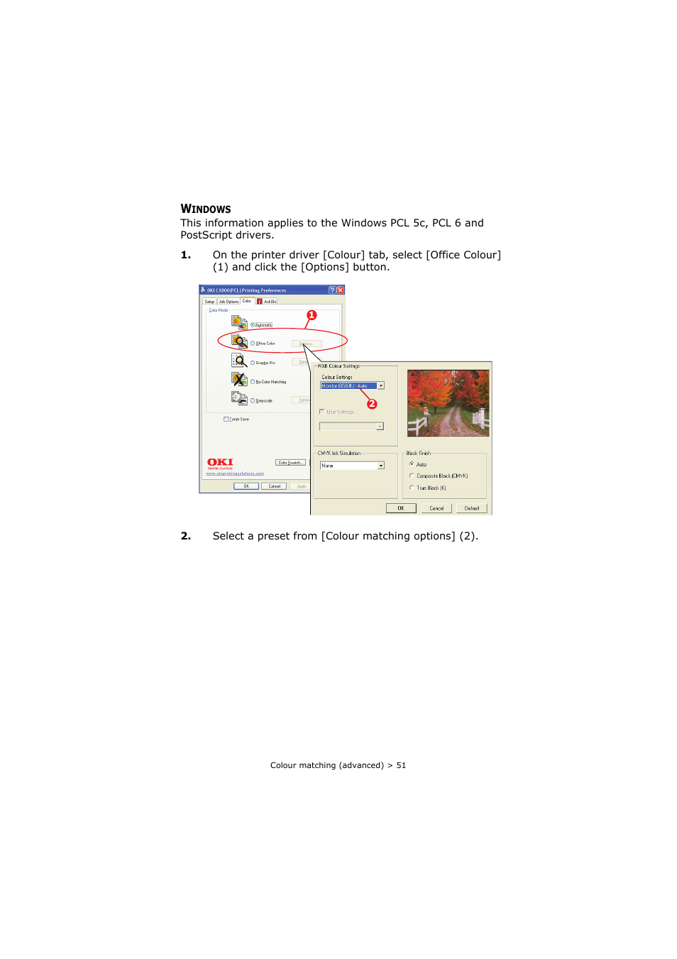 Windows | Oki C8800 User Manual | Page 51 / 179