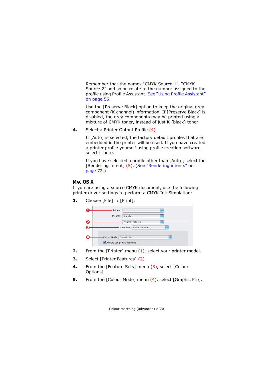 Mac os x | Oki C8800 User Manual | Page 70 / 179