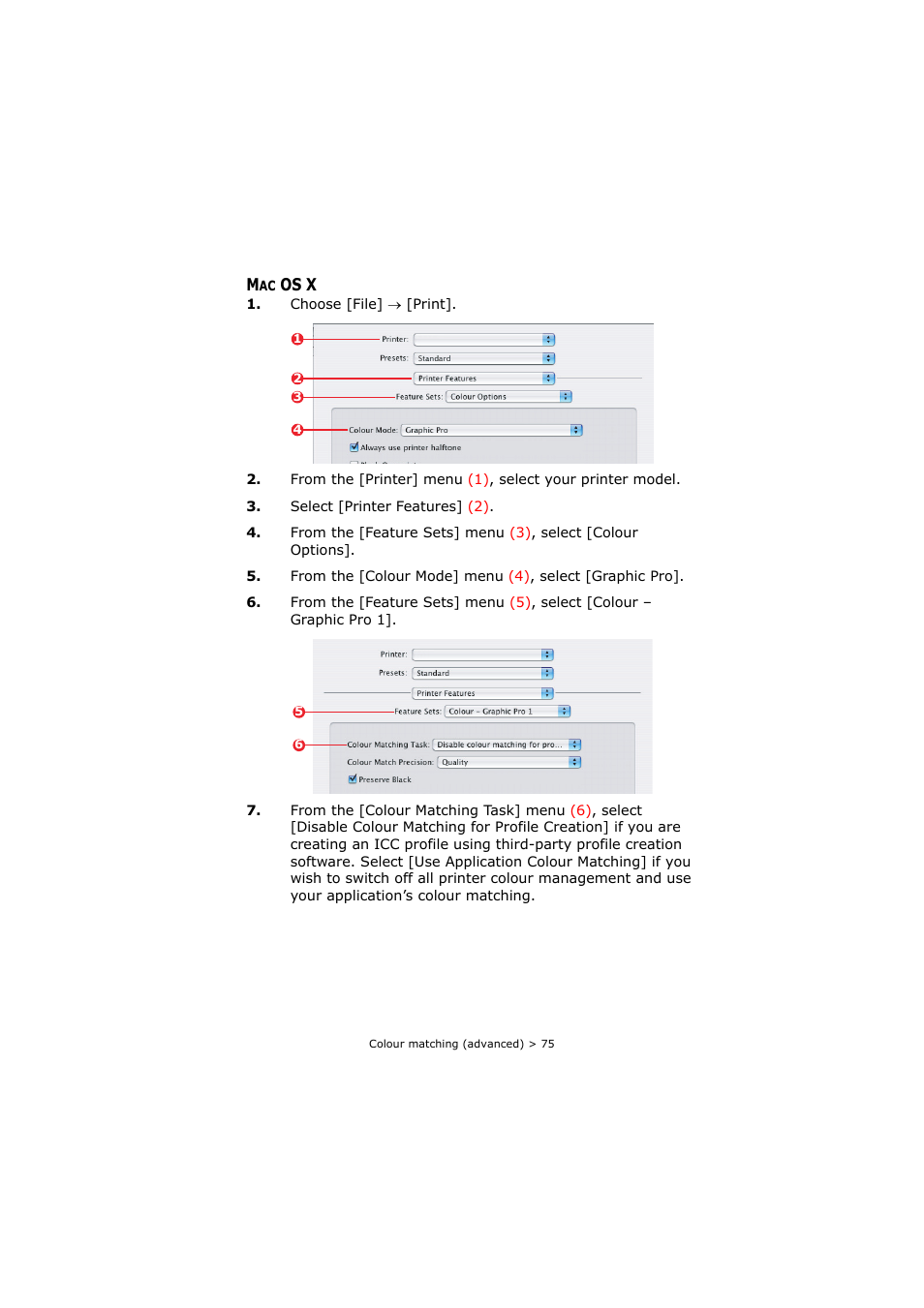 Mac os x | Oki C8800 User Manual | Page 75 / 179
