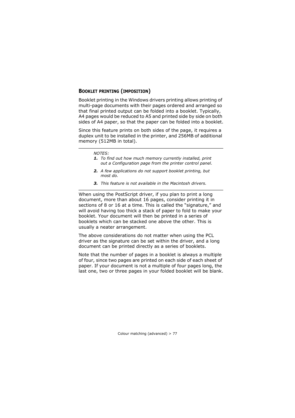 Booklet printing (imposition) | Oki C8800 User Manual | Page 77 / 179
