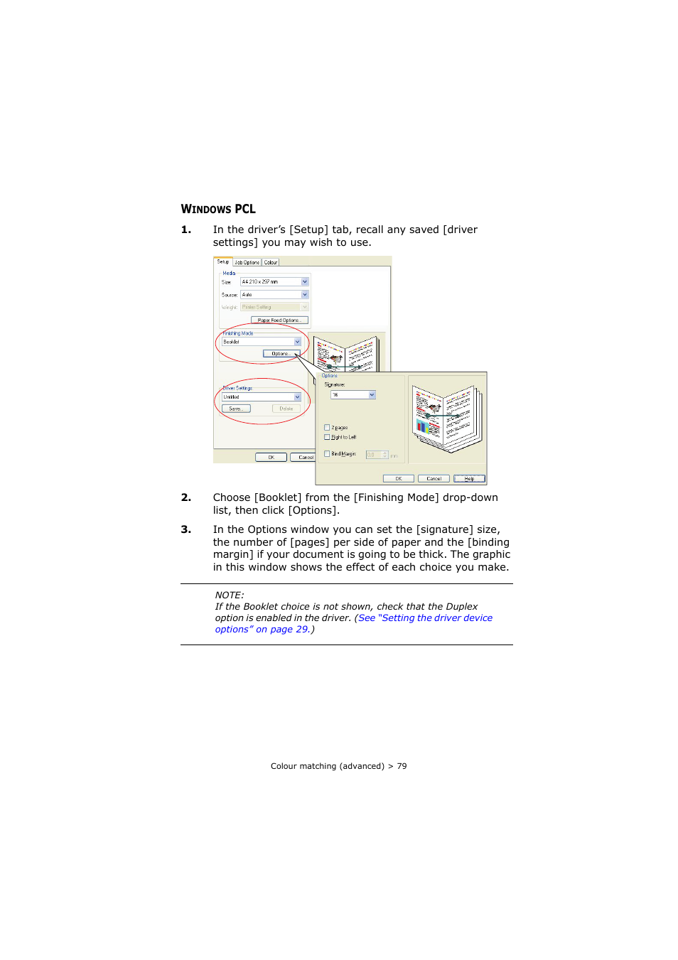 Windows pcl | Oki C8800 User Manual | Page 79 / 179