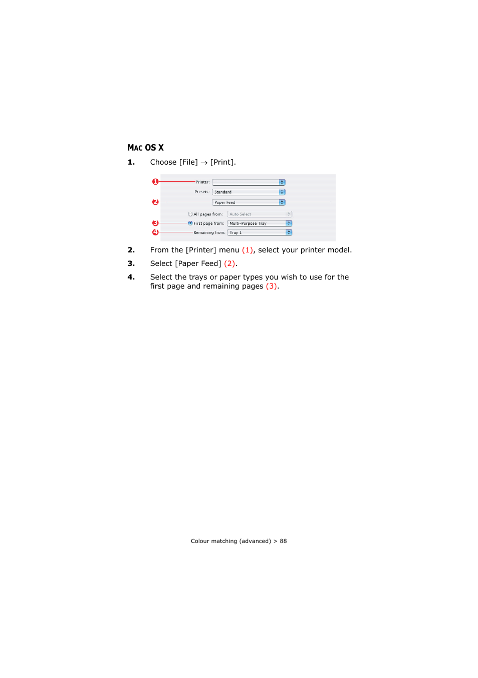 Mac os x | Oki C8800 User Manual | Page 88 / 179