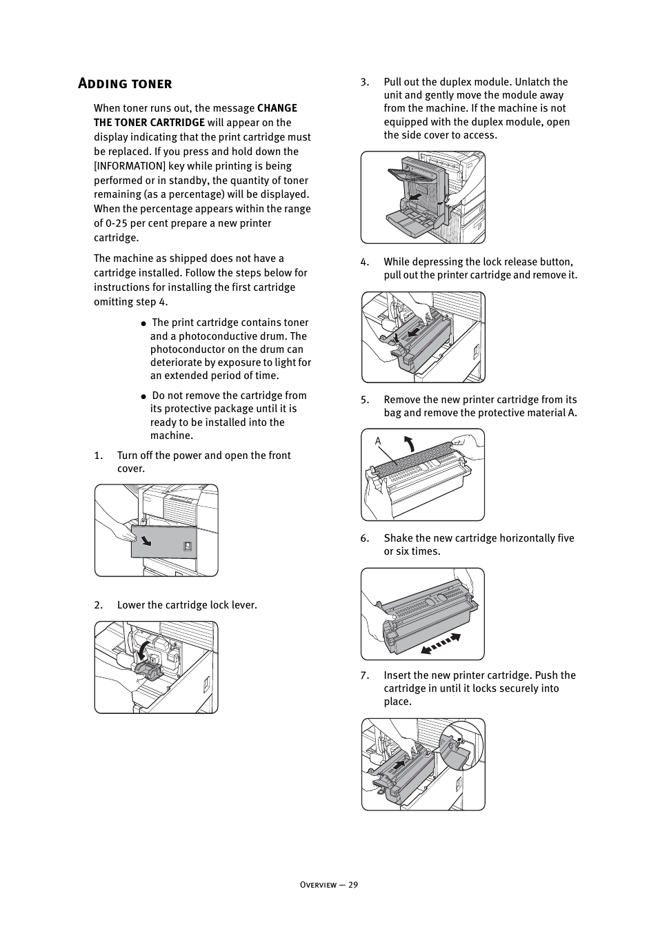 Adding toner | Oki B8300 User Manual | Page 30 / 95