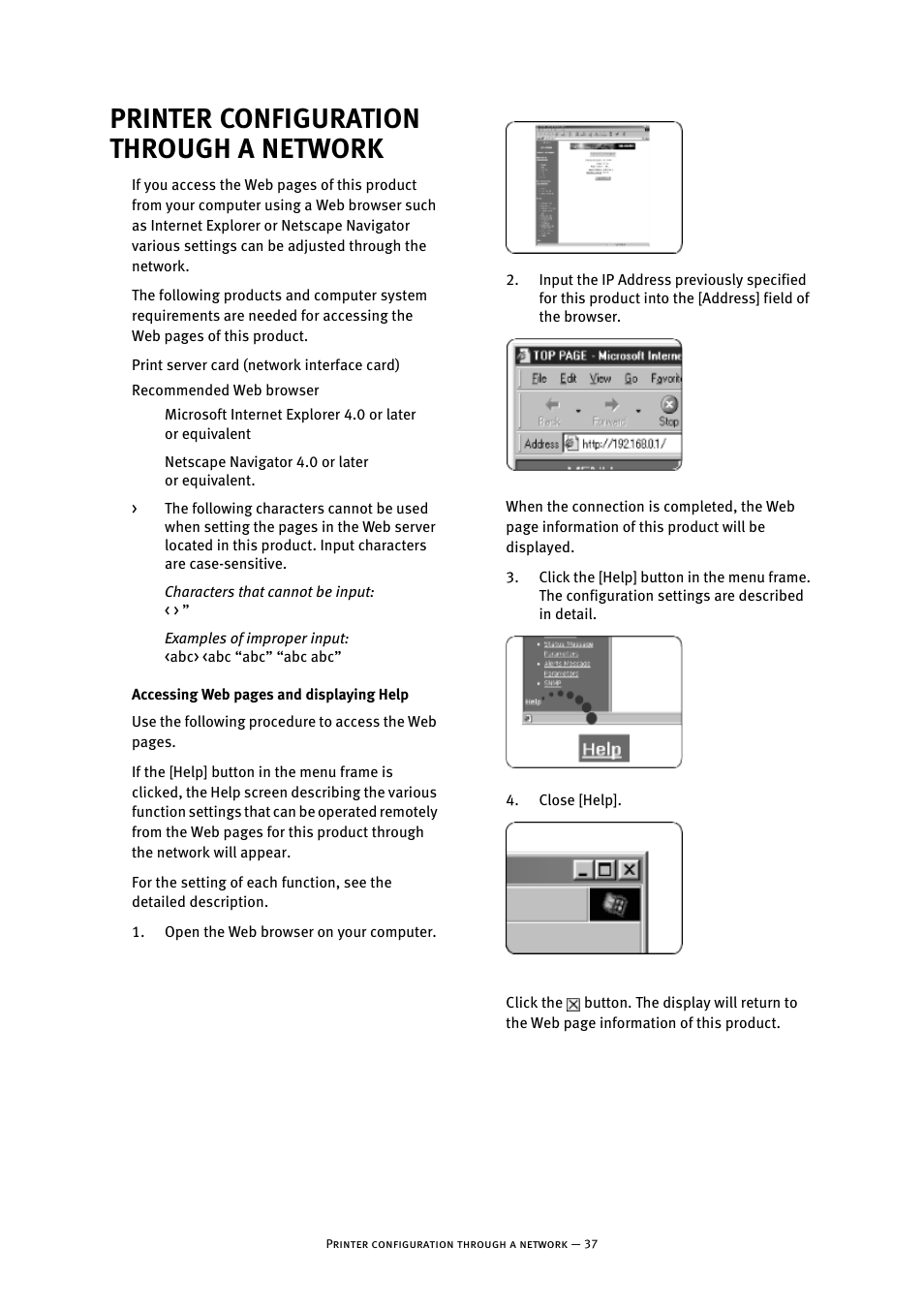 Printer configuration through a network | Oki B8300 User Manual | Page 38 / 95