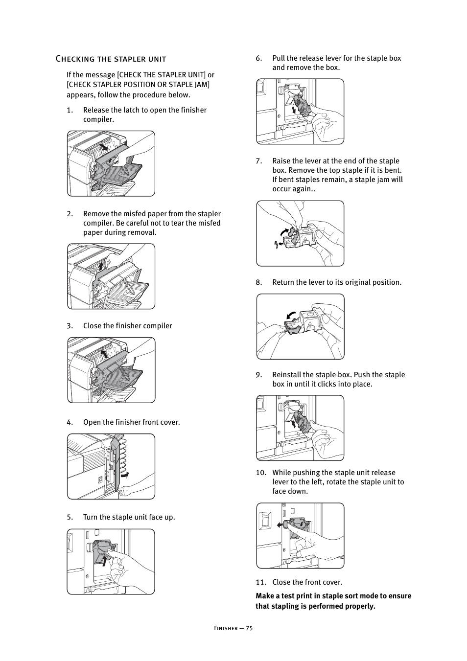 Checking the stapler unit | Oki B8300 User Manual | Page 76 / 95