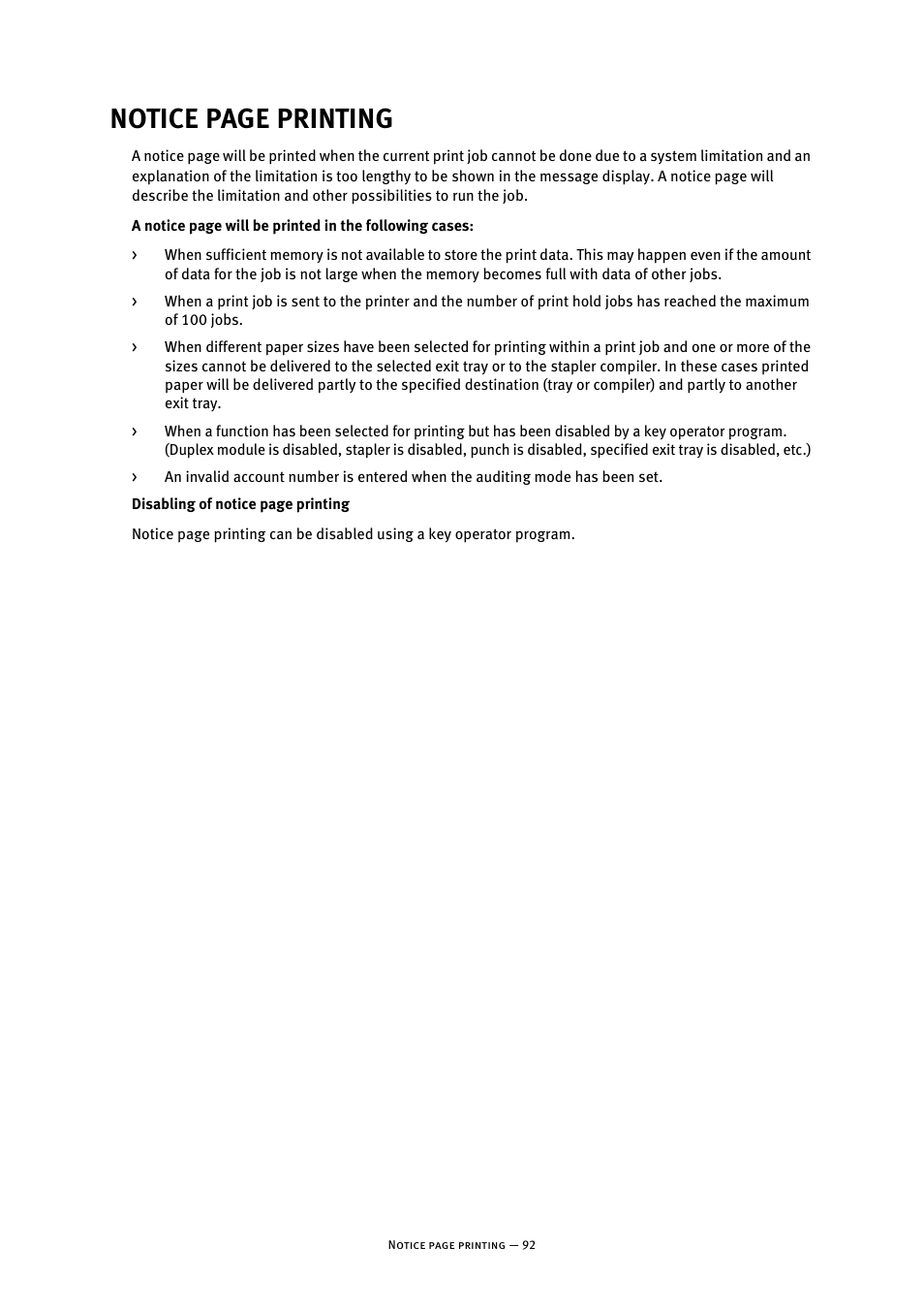 Notice page printing | Oki B8300 User Manual | Page 93 / 95