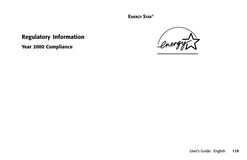 Regulatory information, Year 2000 compliance energy star | Oki 391 User Manual | Page 119 / 135